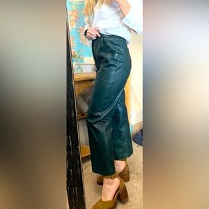 BlankNYC Green Leather Pants, Size 28. EUC